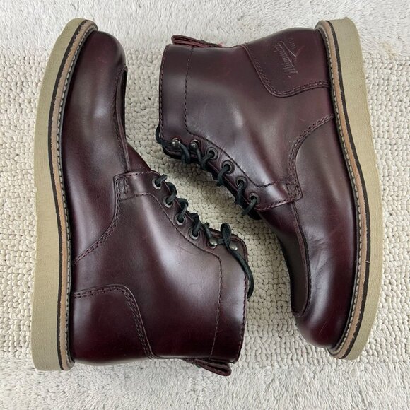 Milwaukee Moc Toe Boots Mens 10 Bradford Oxblood Leather Wedge Workwear Classic - Picture 3 of 13